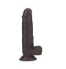 Get Lucky Real Skin 7.5" Dual Layer Dildo Dark Brown