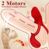 Vibrating Cock Ring for Men, Dual Motor Remote Control Penis Vibrator with Clit Stimulator Adult Toys for Couples