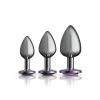 Purple Round Gem Anal Trainer Kit - Gunmetal