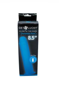 Get Lucky Glow-in-the-Dark Periwinkle Peen 8.5" Dildo