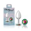 Rainbow Round Gem Silver Metal Plug