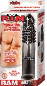 Ram Vibrating Penis Extender (Color: Smoke)
