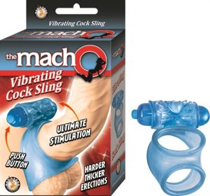 Macho Vibrating Cock Sling (Color: Blue)