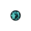 Teal Round Gem Gunmetal Metal Plug