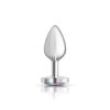 Clear Iridescent Heart Gem Silver Metal Plug