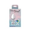 Clear Iridescent Heart Gem Silver Metal Plug