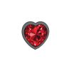 Deep Red Heart Gem Gunmetal Metal Plug