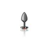 Rainbow Heart Gem Gunmetal Metal Plug
