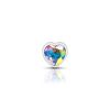 Clear Iridescent Heart Gem Silver Metal Plug