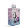 Purple Round Gem Gunmetal Metal Plug