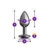 Purple Round Gem Gunmetal Metal Plug