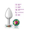 Rainbow Round Gem Silver Metal Plug