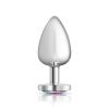 Clear Iridescent Heart Gem Silver Metal Plug