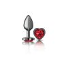Deep Red Heart Gem Gunmetal Metal Plug