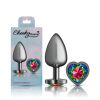 Rainbow Heart Gem Gunmetal Metal Plug