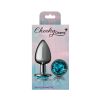 Teal Round Gem Gunmetal Metal Plug