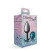 Teal Round Gem Gunmetal Metal Plug
