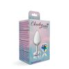 Clear Iridescent Heart Gem Silver Metal Plug