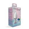 Clear Iridescent Heart Gem Silver Metal Plug