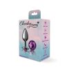 Purple Round Gem Gunmetal Metal Plug