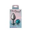 Teal Round Gem Gunmetal Metal Plug