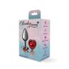 Deep Red Heart Gem Gunmetal Metal Plug