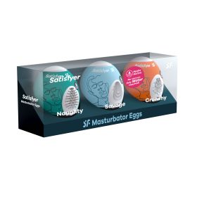 3 Pc Set Masturbator Egg (Color: Naughty - Savage - Crunchy)
