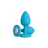 Gemma Clear Iridescent Gem Teal Silicone Plug
