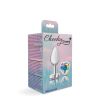 Clear Iridescent Heart Gem Silver Metal Plug