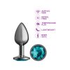 Teal Round Gem Gunmetal Metal Plug