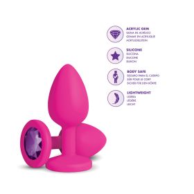 Gemma Purple Gem Pink Silicone Plug (size: small)