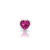 Bright Pink Heart Gem Silver Metal Plug