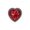 Deep Red Heart Gem Gunmetal Metal Plug