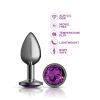 Purple Round Gem Gunmetal Metal Plug