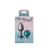 Teal Round Gem Gunmetal Metal Plug