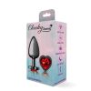 Deep Red Heart Gem Gunmetal Metal Plug