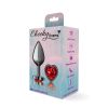 Deep Red Heart Gem Gunmetal Metal Plug