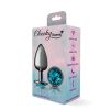 Teal Round Gem Gunmetal Metal Plug