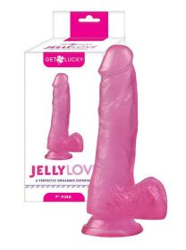 Get Lucky Jelly Love 9" Dildo (Color: pink)