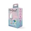 Clear Iridescent Heart Gem Silver Metal Plug