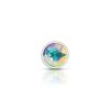 Clear Iridescent Round Gem Silver Metal Plug