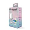 Clear Iridescent Heart Gem Silver Metal Plug