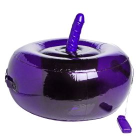 Sit-and-Ride Inflatable Seat with Vibrating Dildo - Purple (Color: purple)