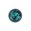 Teal Round Gem Gunmetal Metal Plug
