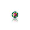 Rainbow Round Gem Silver Metal Plug