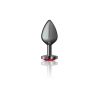 Deep Red Heart Gem Gunmetal Metal Plug