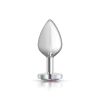 Clear Iridescent Heart Gem Silver Metal Plug