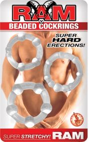 Ram Beaded Cockrings (Color: Clear)