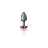 Deep Red Heart Gem Gunmetal Metal Plug