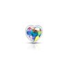 Clear Iridescent Heart Gem Silver Metal Plug